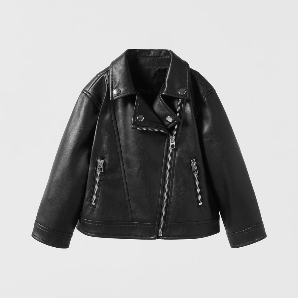 Zara Black Leather Moto Jacket